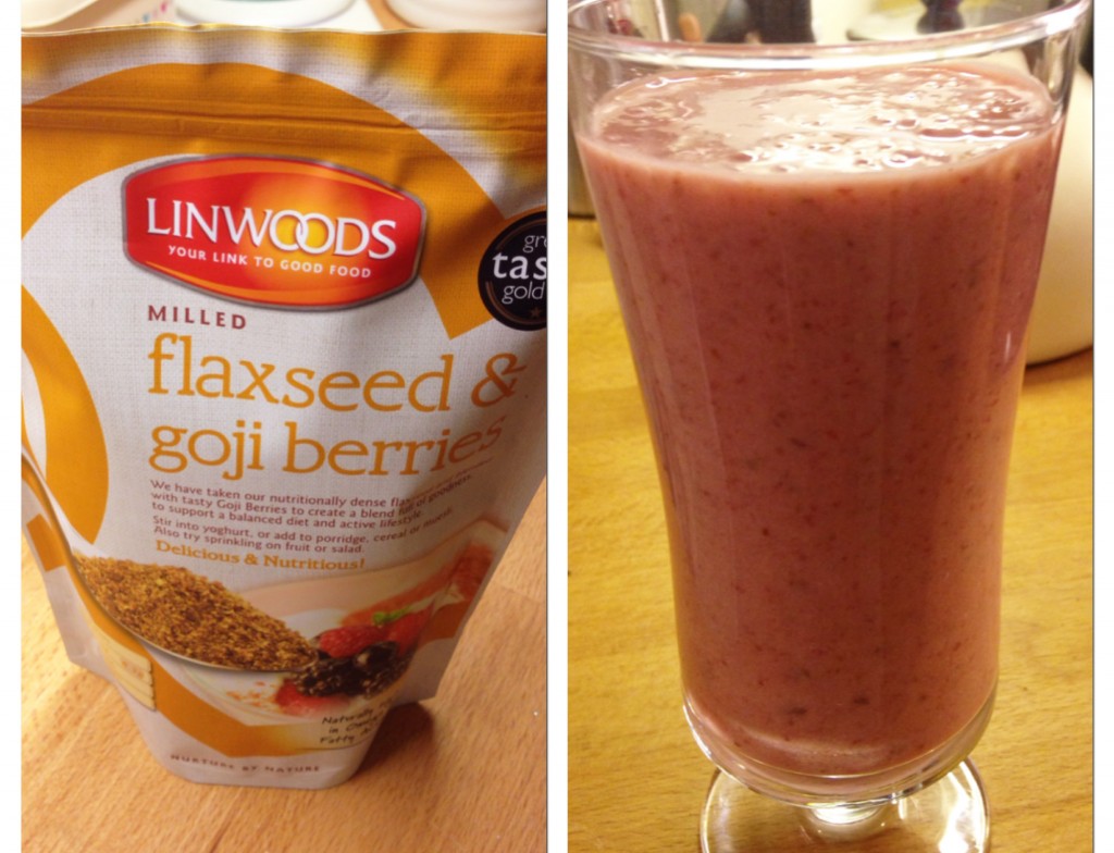 Linwoods flaxseed and goji berries smoothie - Pikalily food blog