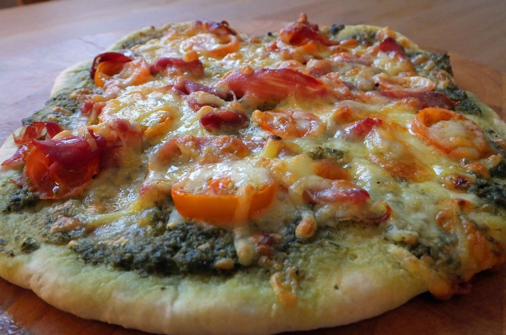 Parma ham, basil pesto pizza recipe - Pikalily Food Blog