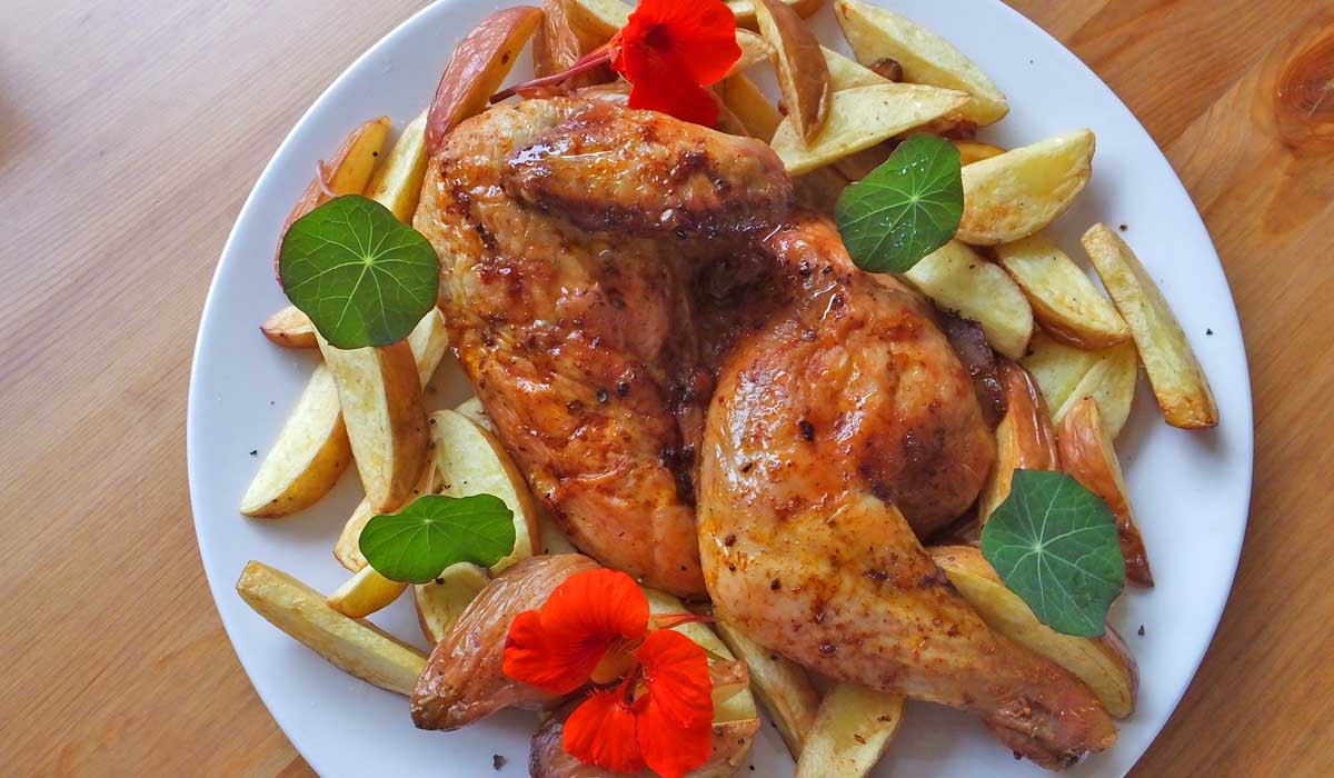 Beer can chicken and chips - Pikalily Food Blog