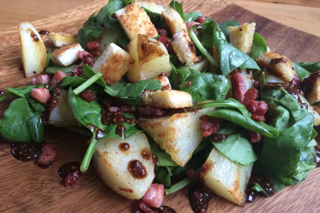 Potato bacon and spinach salad - Pikalily Food Blog