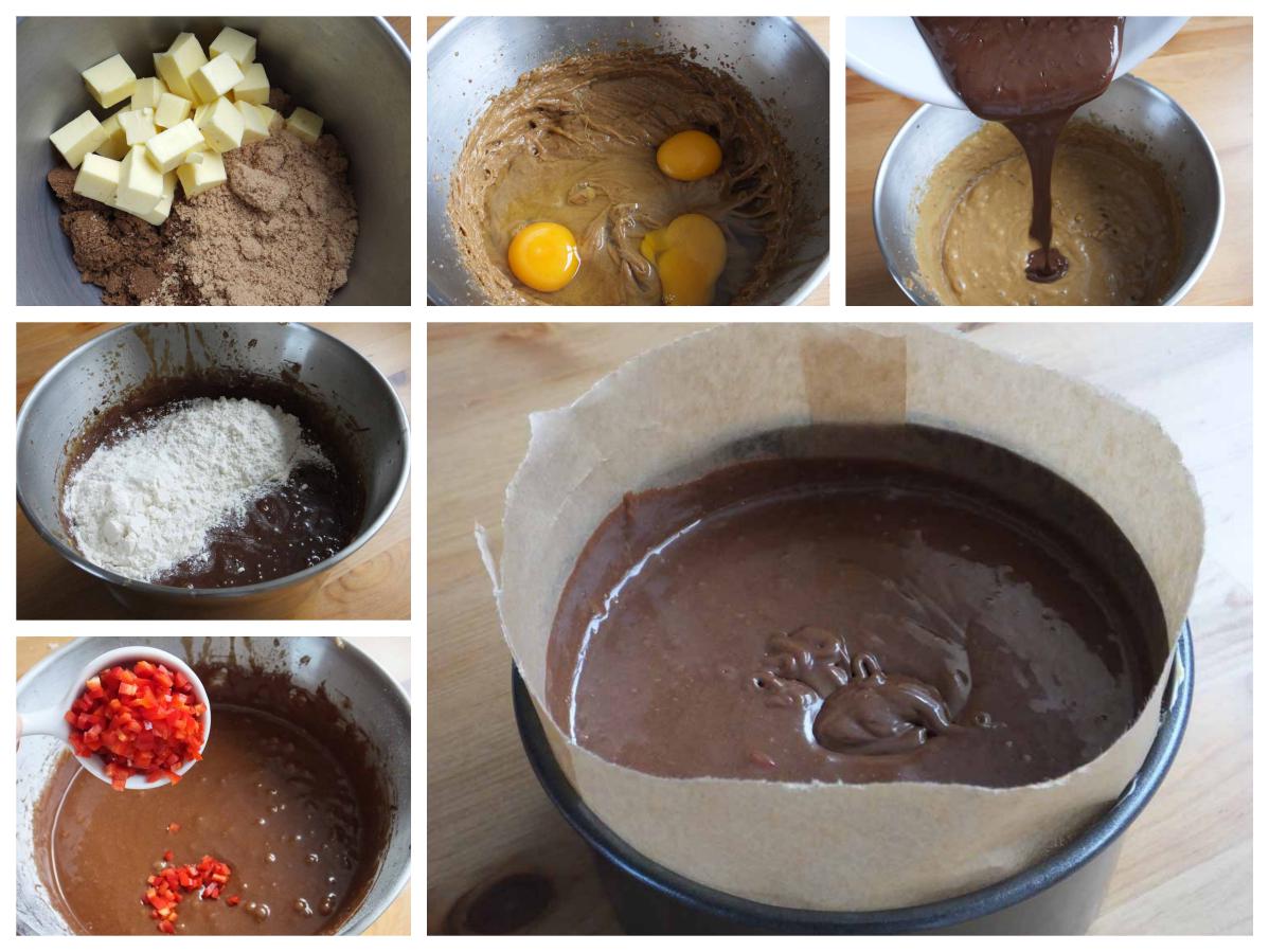 Baking chilli chocolate cake - Pikalily food blog