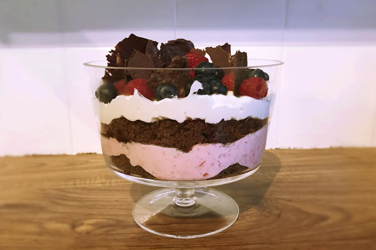 Layered Chocolate Raspberry Trifle Recipe - Pikalily Food Blog