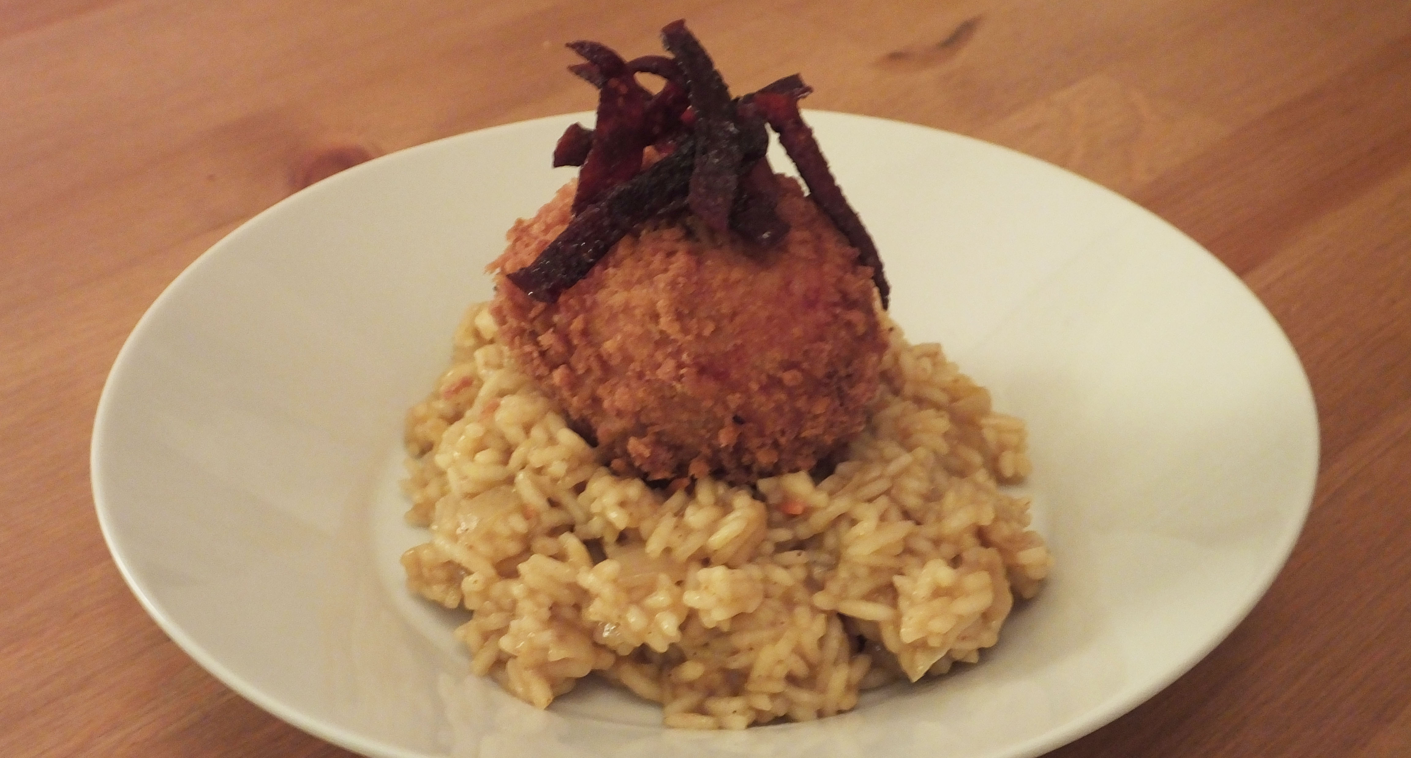 Chorizo scotch egg and curry risotto recipe Pikalily food blog