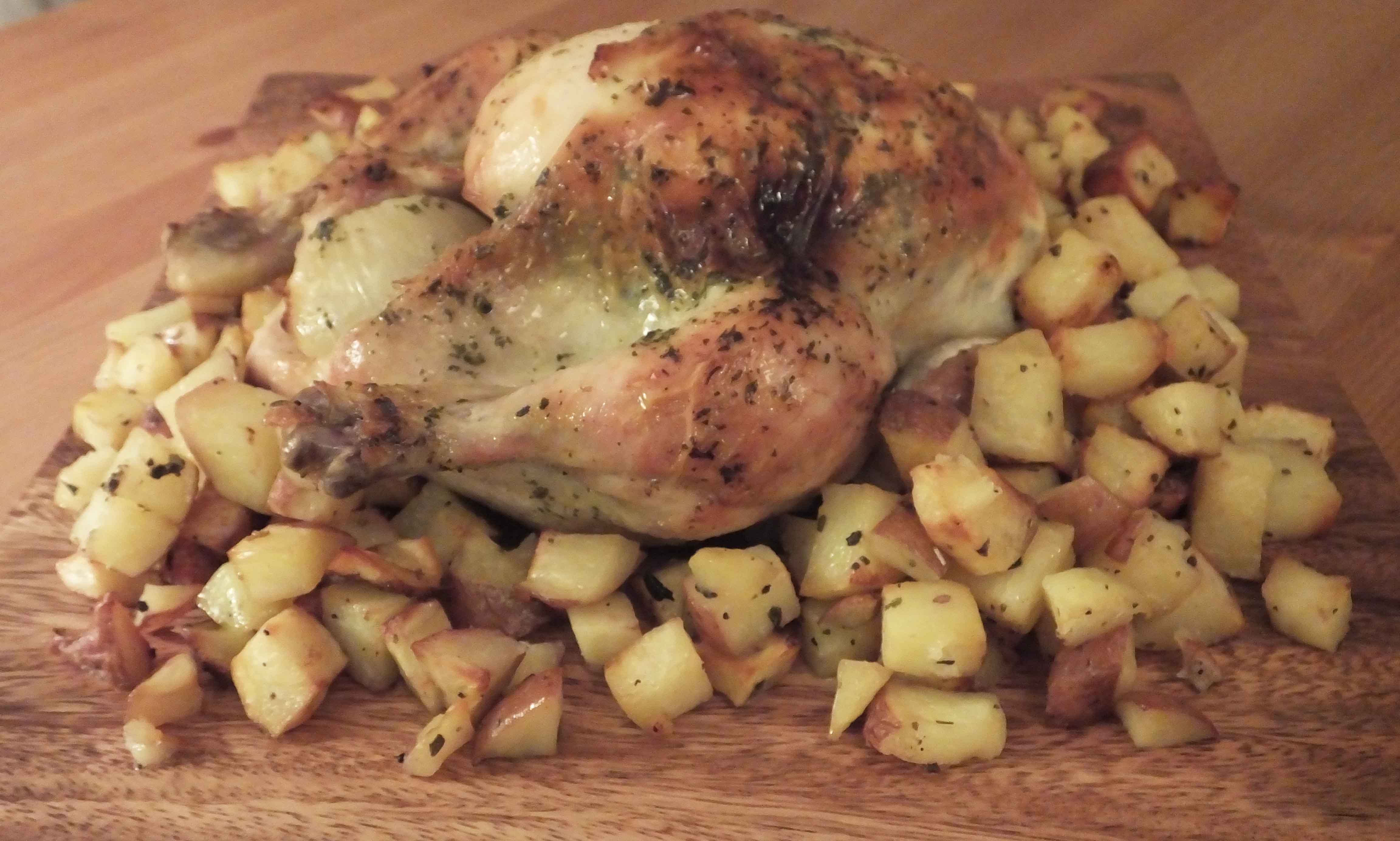Lemon parsley butter roast chicken and potatoes Pikalily food blog